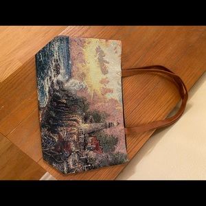Thomas Kinkade tote Light of Peace Lighthouse tapestry tote bag